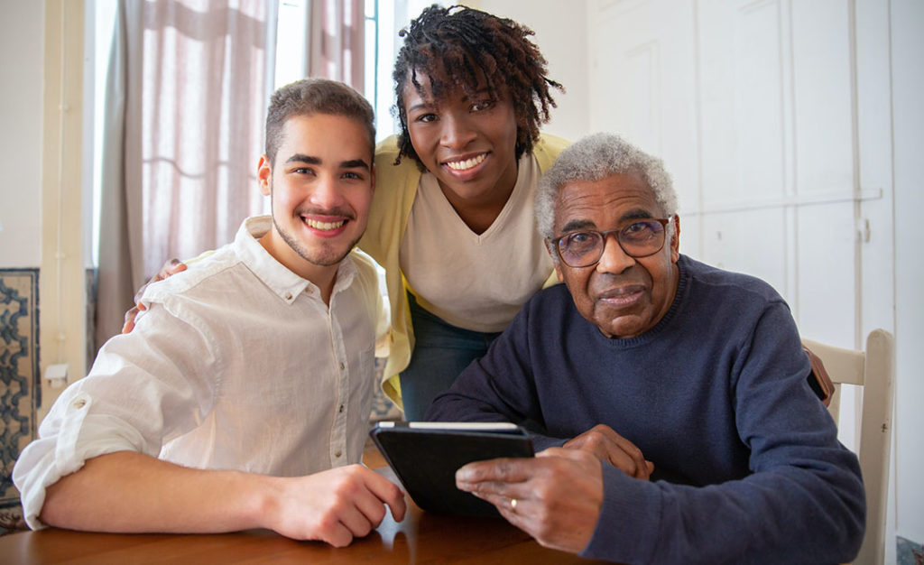 A family with an independent living resident